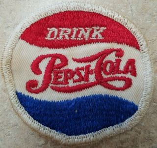 Orig Vintage 2 1/2” Drink Pepsi Cola Double Dot Embroidered Emblem Patch