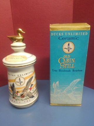Vintage 1972 Old Cabin Still Ducks Unlimited Wings Across The Continent Decanter