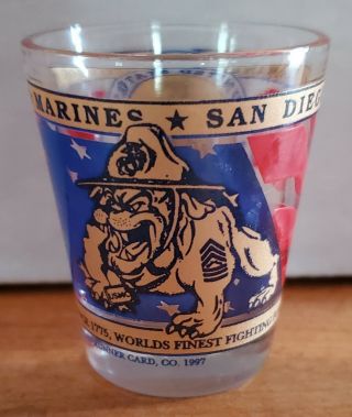 Vintage shot glass USMC United States Marine Corps 2