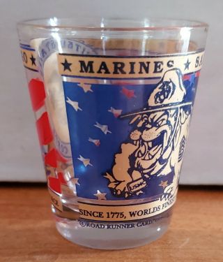 Vintage shot glass USMC United States Marine Corps 3