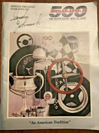Indianapolis Indy 500 Program 1982 Autographed By Gordon Johncock With Inserts