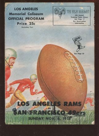 November 6 1955 Nfl Football Program San Francisco 49 