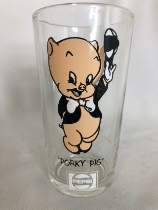Porky Pig Pepsi Collector Series 1973 Looney Tunes Warner Bros Vintage Glass