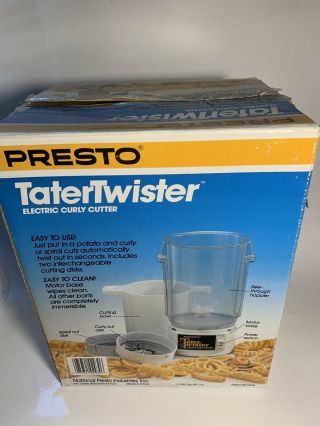 Vintage Presto Tater Twister Electric Curly Cutter 02930 Complete
