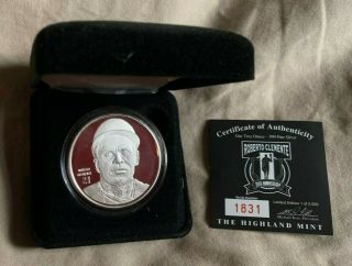 Highland Roberto Clemente.  999 Silver Coin 1 Troy Ounce 1831/2500