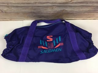 Vintage 90s Club Salomon Ski Bag Retro Purple Pink Teal Skiing