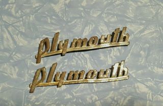 Vintage 1939 1940 Plymouth Hood Side Nose Emblem (2) Vintage