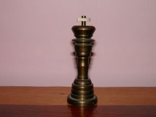 Antique,  Vintage,  Heavy Cast Brass,  King Chess Piece.  3 7/8 " Tall