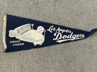 Vintage 1960’s La Los Angeles Dodgers Pennant Mlb Baseball 11.  5x29