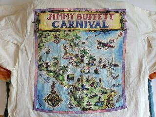 Vintage 90s Jimmy Buffett 1998 Carnival Concert Tour T - Shirt Mens Size L/xl