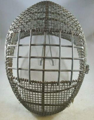 Antique Metal Wire Fencing Mask Helmet