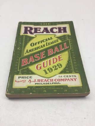 The Reach Official American League Baseball Guide 1929