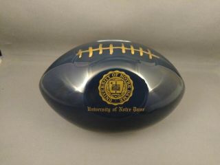 Rare Vintage University Of Notre Dame Ceramic Football Shape Bank