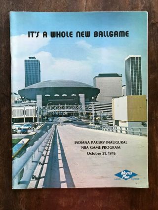 1976 Indiana Pacers Inaugural Game Program In Nba