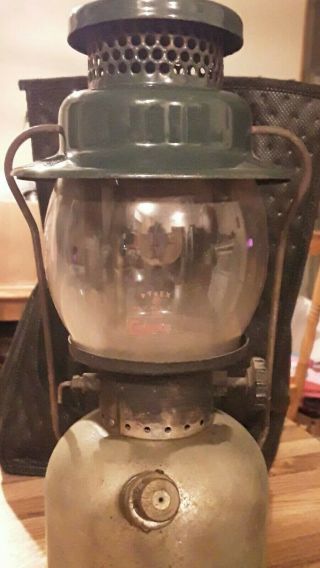 Vintage Coleman Lantern Model 242c With Pyrex Globe & Top Dated March 1950