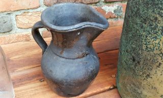 Old Antique Small Georgia Southern Pottery Drink Pitcher Alkaline Glaze In Fire