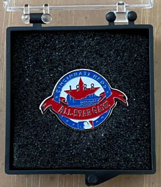 Vintage 1988 Mlb Baseball All Star Game Press Pin With Case - Cincinnati Reds