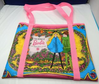Vintage Barbie 1960’s Homemade Case Tote Bag Beach Carryall Pink Mod Ooak