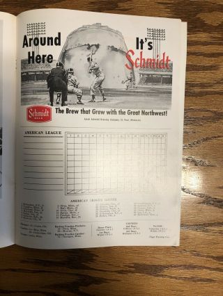 1965 MLB All - Star Game Baseball Program played in Minnesota Unscored 2