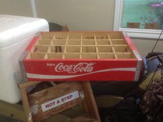 Vintage Antique 1984 Wood Coca - Cola Coke 24 Bottle Case Wooden Crate