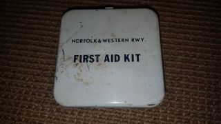 Vintage Norfolk & Western Railroad Company First Aid Kit Antique Railroadiana
