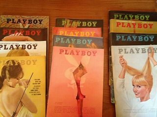 Vintage Playboy Magazines Full Year 1965 - All 12 Issues Complete