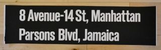 Vintage Ny York Subway Sign L Canarsie Line 14th Street Manhattan