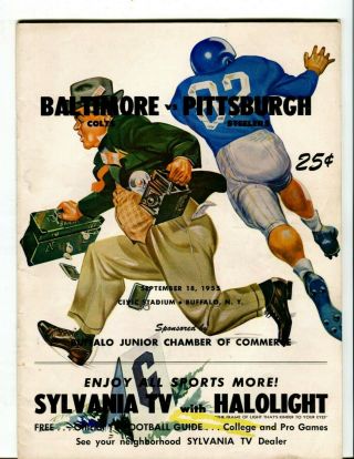 Colts Vs Steelers 1955 Program Johnny Unitas Don Shula Art Donovan 030920dbt