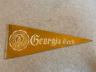 Vintage Georgia Tech University Pennant Yellow Jackets