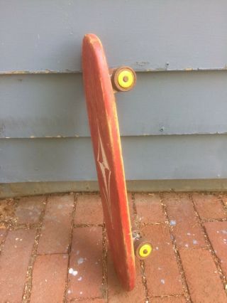 Fli - Back Vintage 1960s Skateboard Sidewalk Surfboard no.  28 Red,  Yellow hubcaps 3
