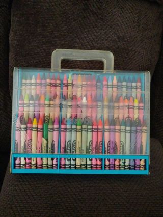 Vintage Crayola Crayon 72 Holder Storage Carrying Case Plastic Sharpener Rare