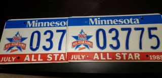 1985 All Star Game Minnesota Twins Matching License Plates