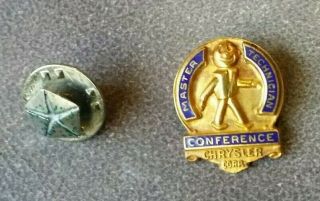 Chrysler Master Technician Conference Lapel 1/10 10k Pin And Logo Pin