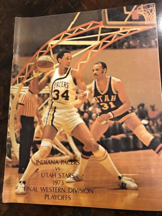 1972 1973 Aba Playoffs Program Utah Jazz Vs Indiana Pacers Mel Daniels