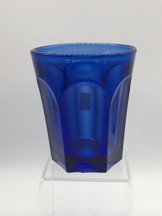 Antique American Pittsburgh Glass Cobalt Blue Color 6 Panel Tumbler Flint 1850’s