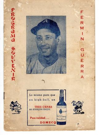 1949 Orig Cuban Baseball Official Score Card Box - Scores Records Fermin Guerra