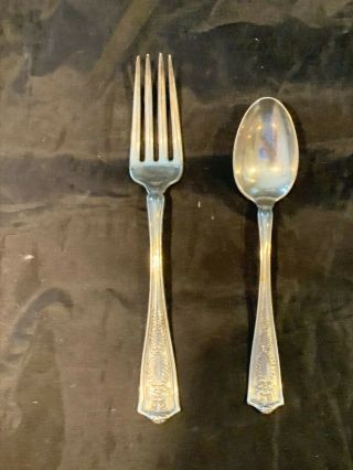 2 Winthrop By Tiffany & Co.  Sterling Silver 1 Luncheon Fork And Teaspoon No Mono