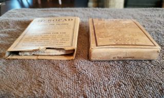 Set of 2 Antique 1920 ' s Heropad and Miropad Car Polisher Boxes Graphics HTF 3