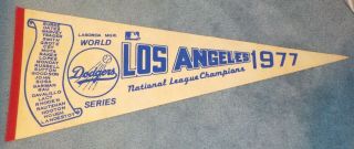 Los Angeles Dodgers 1977 World Series Full Size Pennant Vintage Rare