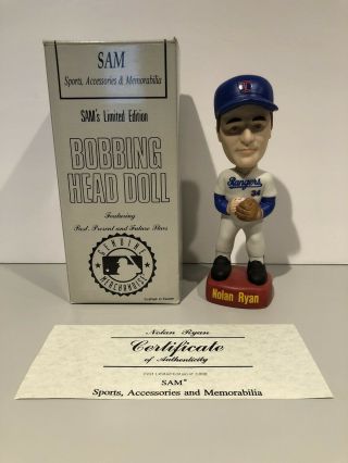 Nolan Ryan Sam Bobbing Head Doll 1992 Texas Rangers Limited Edition