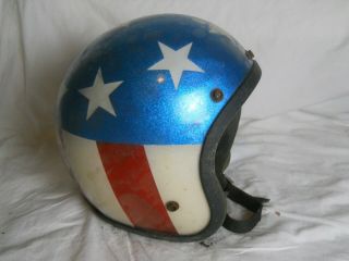 Vintage Stars And Stripes Metalflake Motorcycle / Snowmobile Helmet,  (d.  S. )