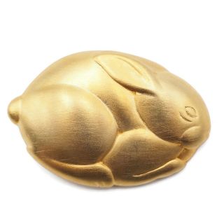 Vintage Signed Jj Brushed Gold Tone Cute Bunny Rabbit Fashion Brooch Pin