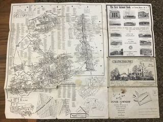 Vintage Road Map Of Dover Township Jersey With Other Surrounding Towns