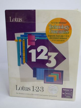 Vintage 1991 Lotus 1 - 2 - 3 Release 1.  0 For Windows Ibm/compatible 3.  5 H.  D.  Disk