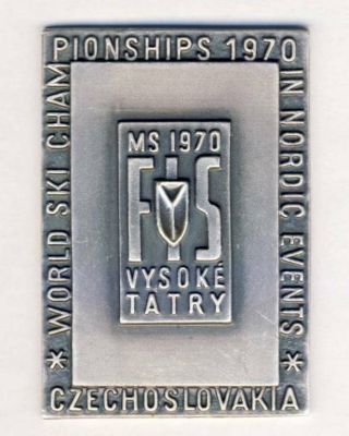 1970 Fis Nordic World Ski Championships Participant Medal Plaque Skiing