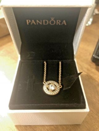 Vintage Allure Authentic Pandora Rose Gold Plated Necklace 380523cz - 45.  925 Pre