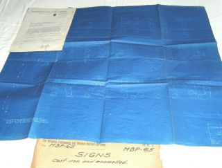 Vintage Western Railroad Supply Co.  Blueprint - “do Not Stop On Tracks”signed:1949