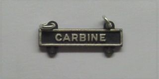 Vintage U.  S.  Army Basic Qualification Badge Carbine Bar Sterling