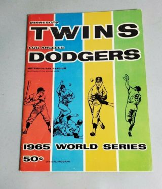1965 World Series Program Game 6 Los Angeles Dodgers Minnesota Twins Scored