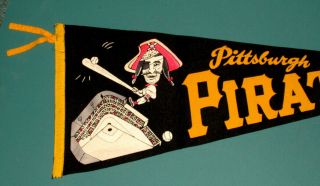 Vintage 1959 Pittsburgh Pirates Forbes Field Full Felt Pennant Cond